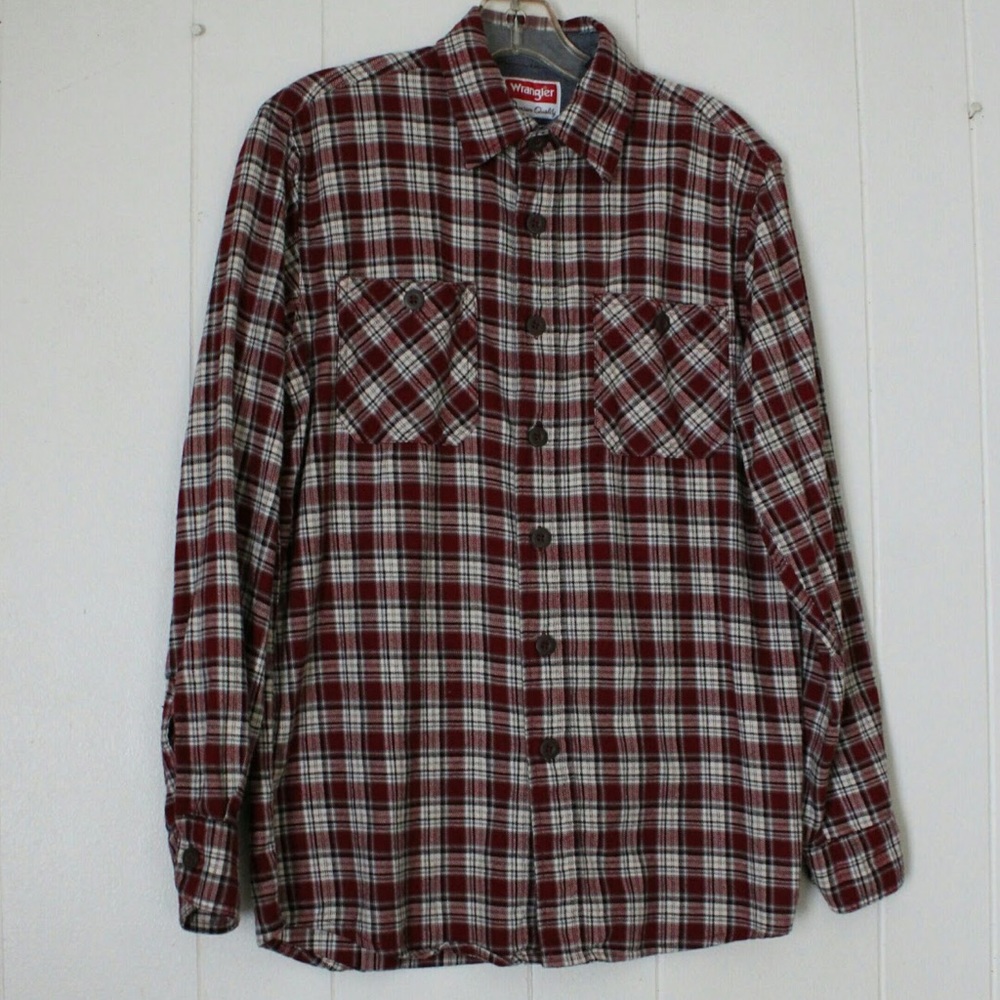 Wrangler Men’s Red Plaid Flannel Shirt